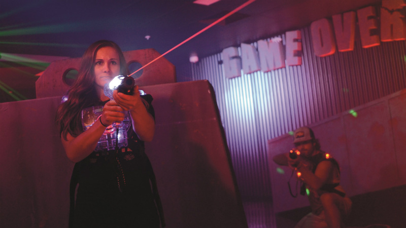 Shoot your way to victory in our incredible lazer tag arena!